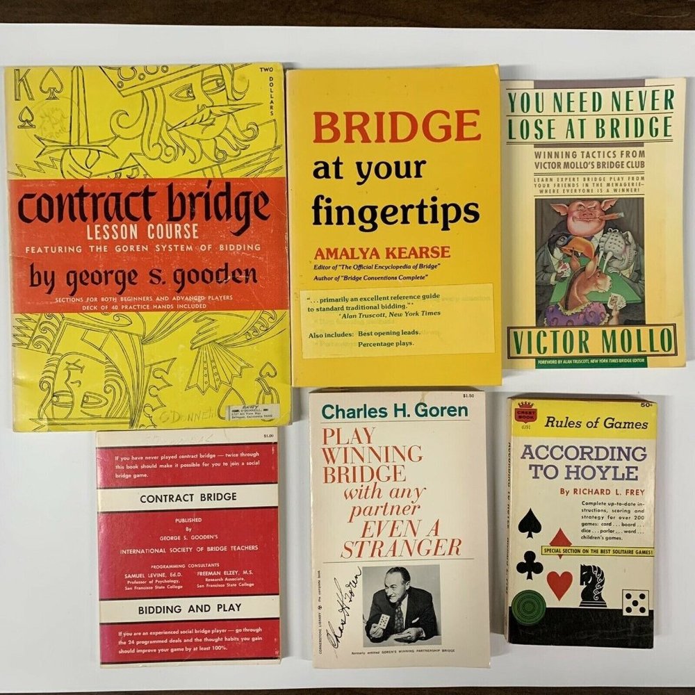 Bridge, Strategy And How To Play Bridge.  lot of 6 books, See Description.